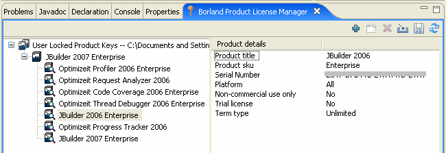 R�sum� des produits et licenses